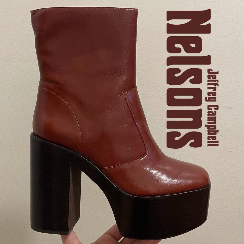 Jeffrey Campbell Nelsons Brown Platform Ankle Boots